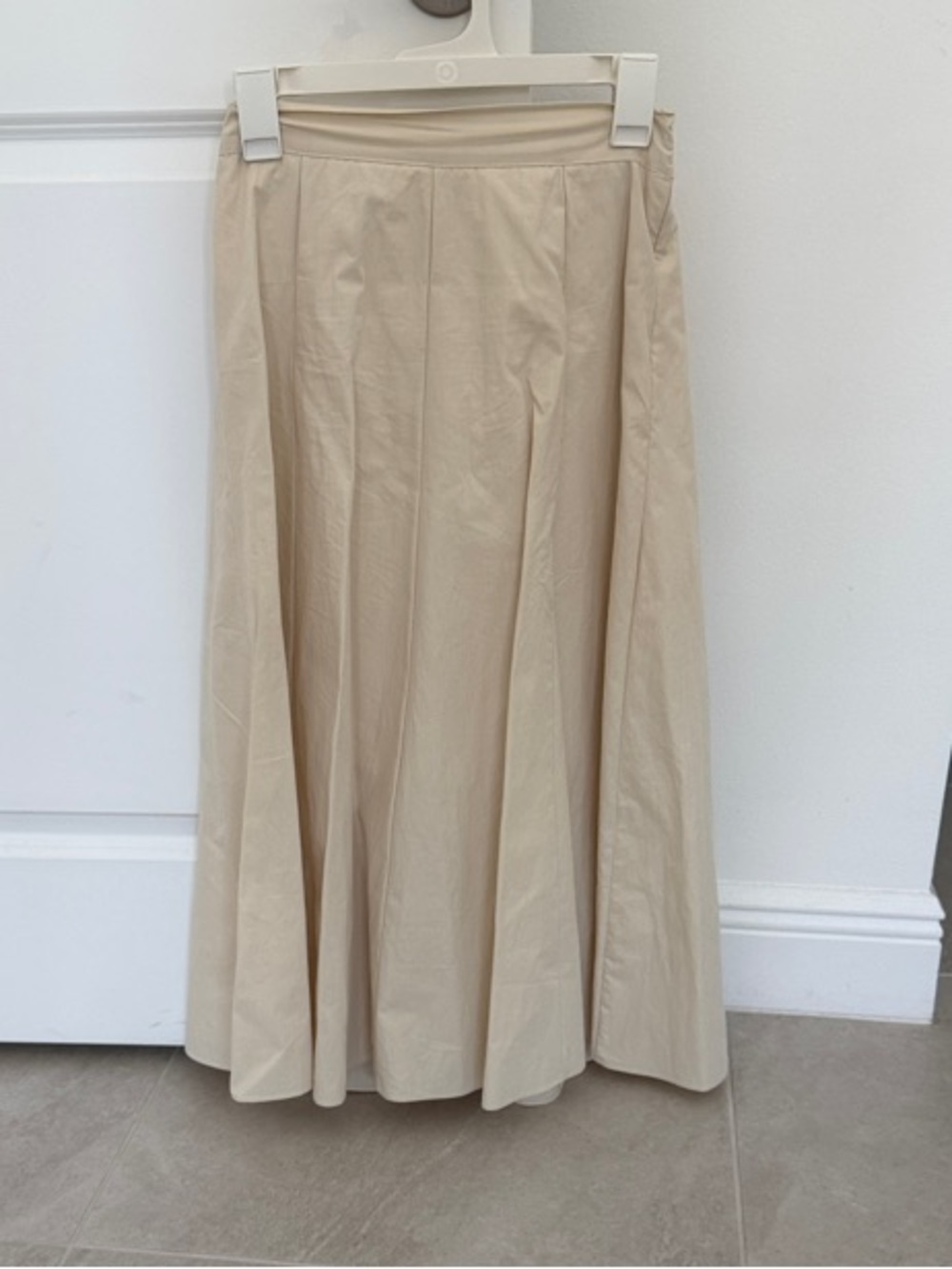 Elegant Cream A-Line Maxi Skirt